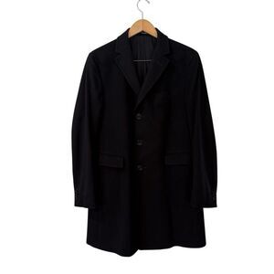 Z Zegna Black Wool Single Breasted Coat Men's Size 50 Classic Old Many